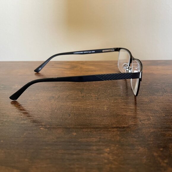 Foster Grant Eyeglass Frames Semi Rimless Rectangular Black Gunmetal 53-17-142 m - Picture 4 of 7